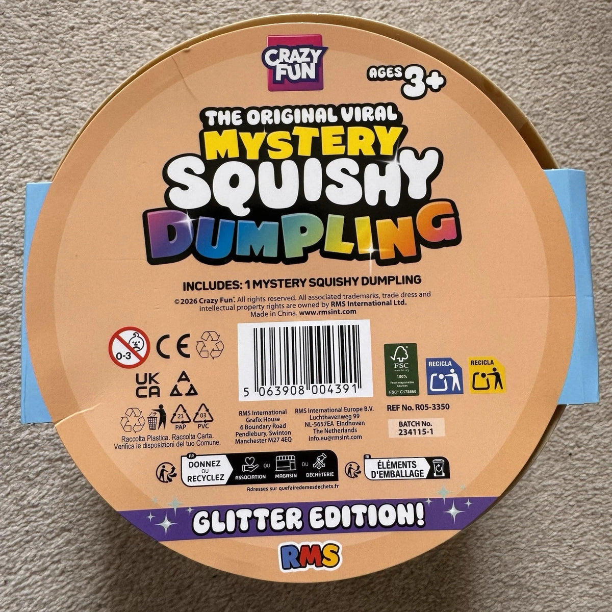 Crazy Fun Original Glitter Mystery Squishy Dumpling Giant 17cm