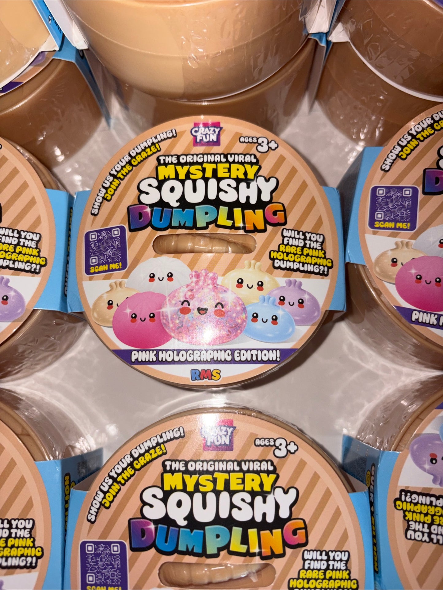 Rms Pink Holographic Edition Crazy Fun Squishy Dumpling Fast Shipping